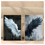 2PCS/Sets Black White Angel Wings Posters...