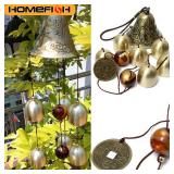 6 Copper Bells Outdoor Metal Wind Chimes -...