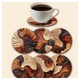 Set of 6 Elegant Wooden Coaster - Handcrafted...