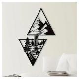 Mountain Wall Art, Mountain Waterfall Metal...