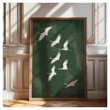 Japanese Flying Cranes White Bird Canvas Prints...