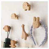 Cute Wall Wooden Hooks Children's Room Animal...
