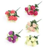 1 Bouquet 5 Heads Hydrangea Silk Flower...