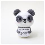 New Handmade Knitted Positive Energy Panda Doll...