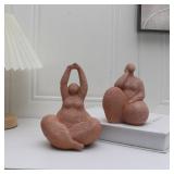 1pc, Sandstone Resin  Chubby Woman Statue ...