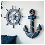 Mediterranean Style Wooden Ship Anchor...