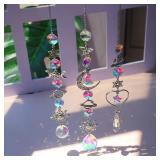 1pc Crystal Wind Chime Moon Sun Catcher Diamond...