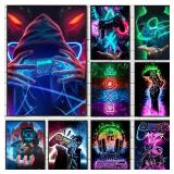 Punk Style Gaming Room Gamepad Canvas Paintings...