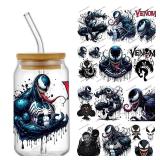 Cartoon Venom Monster Decal UV DTF Cup Wrap for...