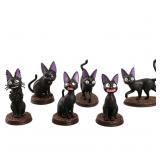 6pcs/set Cartoon Black Cat Jiji Gigi Figure PVC...