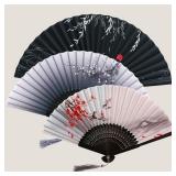Bamboo Chinese Japanese Folding Fan Colorful...