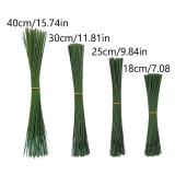 100Pcs  Artificial iron sheet Green Flower Stem...