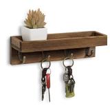 Wooden Key Holder for Wall With Hooks Entryway...