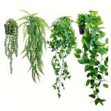 Artificial Ivy Plants Plastic Leaf with Pots...