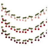 Handmade Cherry Felt Balls Garlands String Wall...