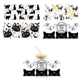 Black Cat UV DTF Wrap Transfer Stickers Cute...