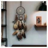 1 Pc Indian Dream Catcher with Brown Feathers -...