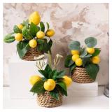 1pc Vibrant Yellow Lemon Artificial Plant Set...