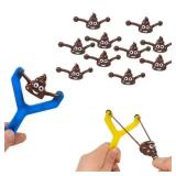 12pcs Mini Rubber Slingshot Poop Slingshot Toy...