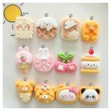 10Pcs Cute Cartoon Animal Cookies Resin Charms...