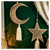 Ramadan Wooden Hanging Ornaments_Moon and Star...