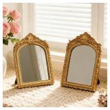 Vintage Arched Carved Mirror Luxurious Desktop...