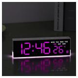 USB Powered Digital Alarm Clock with White Mood...