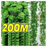Artificial Green Ivy Leaf Rattan Creeper Leaves...