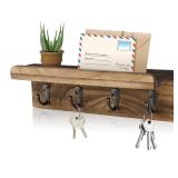 Rustic Wood Key Holder For Wall Farmhouse Wall...