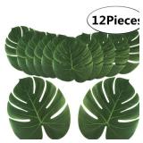 12Pcs Artificial Tropical Palm Leaves for...
