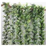 Artificial Plants Vine Green Willow Leaf Silk...