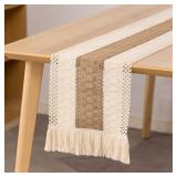 Cotton And Linen Table Runner For Wedding...