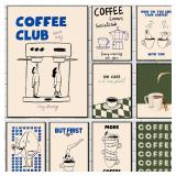 Funny Coffee Club Diver Abstract Canvas Prints...