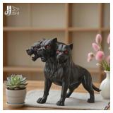 1Pcs Gothic three-headed dog statue ornaments,...