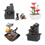 Mini Zen Tabletop Fountain - Relaxing LED...