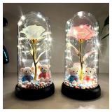 1pc Colorful Rose Luminous Flower plastic Cover...