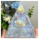1PC White Lotus Flower Opal Orgone Pyramid...