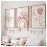 Boho Rainbow Sunshine Posters Set of 3 Nursery...