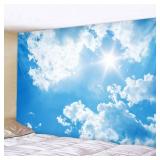 Blue Sky White Cloud Tapestry Wall Hanging...