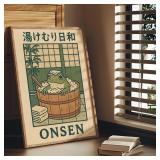 Japanese Frog in Bathtub Canvas Prints Poster...