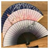Retro Style Folding Fan Female Japanese Pattern...