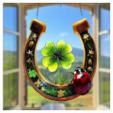 Clover U-shaped green potted window decoration...