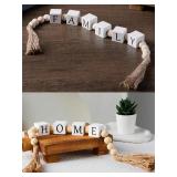 Wooden  Letter Bead Tassel Garland Creative...