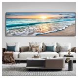 Modern Natural Beach Landscape Wall Art Poster...
