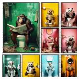 Chimpanzee Elephant Panda Animal Posters Print...