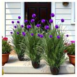 5pcs Purple Bulbous Grass Artificial...