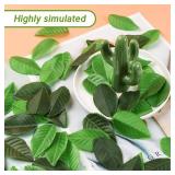 100 Pieces Fake Fabric Leaves Mixed Artificial...