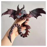 3D Printed Winged Carriage Dragon Figurine With...