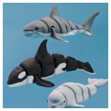 3D Printed Whale & Shark Statues: Orca, Beluga,...