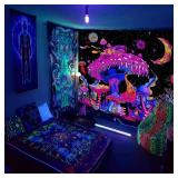 1pcFluorescent colored mushroom tapestry,...